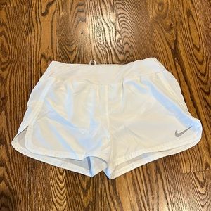 Nike white running shorts